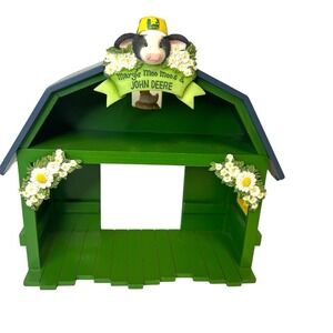 Mary Moo Moos-John‎ Deere Barn  Display-Enesco 1998 Blue Roof Rare